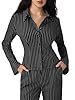 CIDER Womens Striped Button Down Blouse Bell Sleev... #3