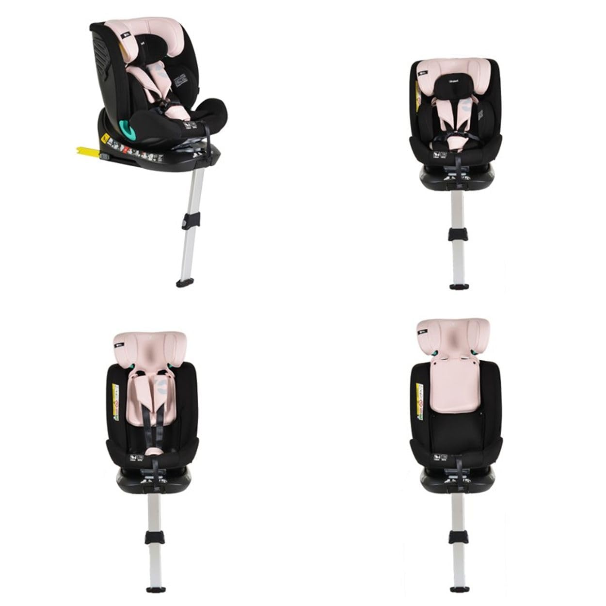 Cangaroo seggiolino bambini Hoku i-Size (40-150cm) gruppo 0/1/2/3 gamba sostegno, colorazione:rosa