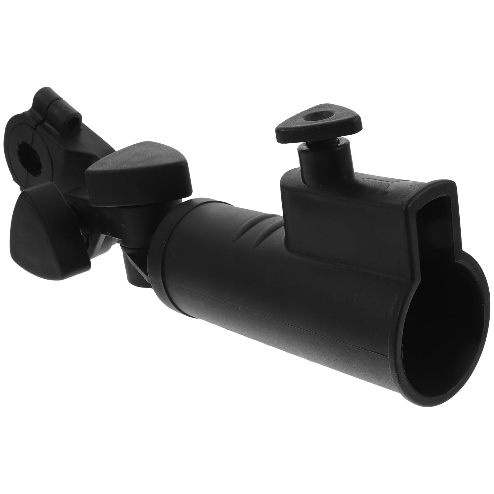 Soporte para Paraguas de Carrito de Golf, Abrazadera Ajustable de Plástico Negro, Ángulo Regulable para Sombrilla en Cochecito, Bicicleta o Silla de Ruedas