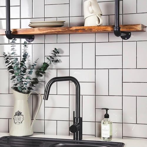 White Flat High Gloss Metro Ceramic Wall Tile 100mm x 200mm. Each Box 0.88sqm, 44 Tiles. Kitchen Bathroom Wall Tiles