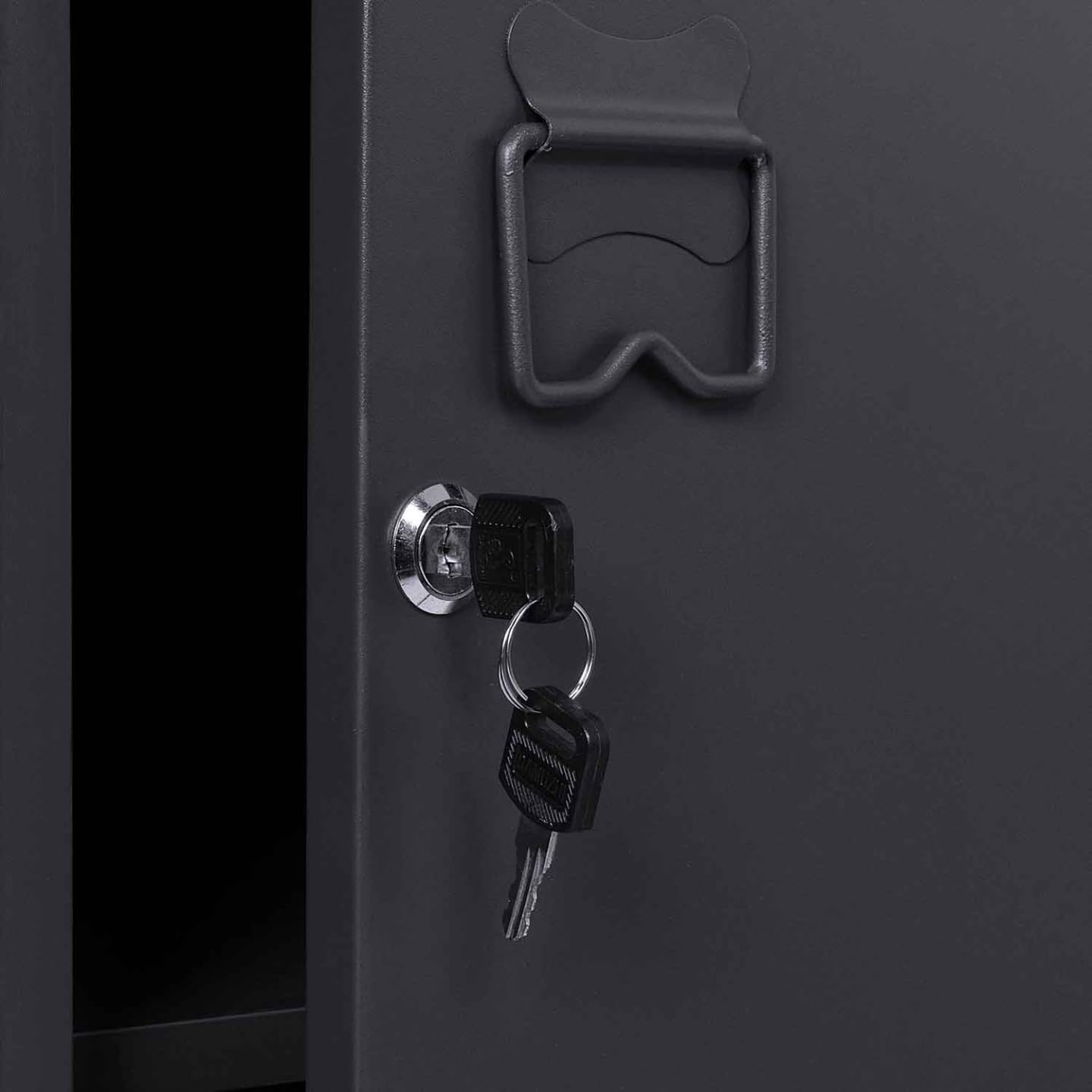 IDMarket - Garderobenschrank Ester Metalltür dunkelgrau Industriedesign