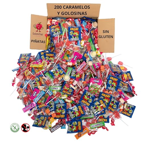 Mega Pack 200 Chuches (1,2 kg) Sin Gluten ni Lactosa | Rellena 1 Piñata Grande o 30 Bolsitas | Golosinas Variadas para Cumpleaños, Mesa Dulce y Fiestas Infantiles - Listo para Usar Mega Pack 200 Chuches (1,2 kg) Sin Gluten ni Lactosa | Rellena 1 Piñata Grande o 30 Bolsitas | Golosinas Variadas para Cumpleaños, Mesa Dulce y Fiestas Infantiles - Listo para Usar