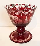 handgeschliffen Egermann Glas Liköglas, Sherry Glas Böhmisches Glas rubin rot Antik Glas Sammler Glas gebraucht Zustand wie neu Höhe ca. 7,8 cm