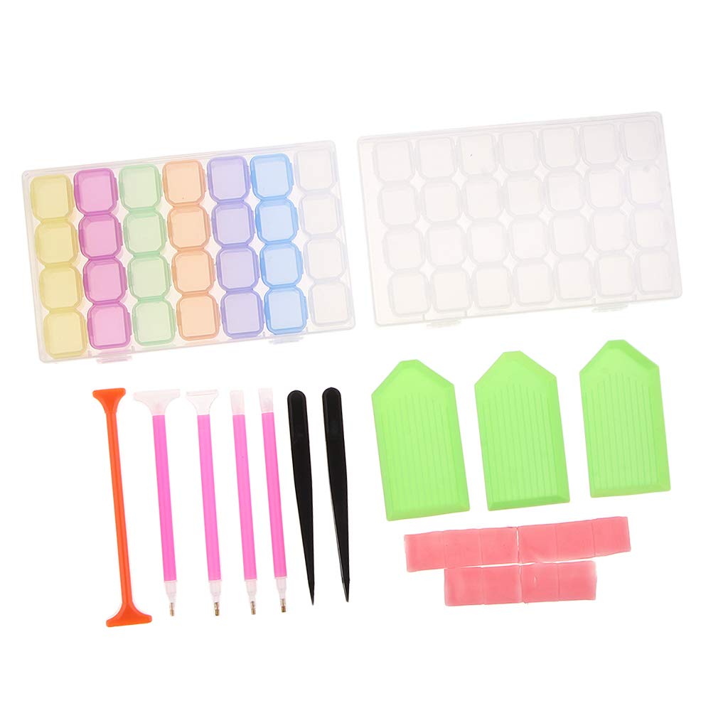 KBOLAE 22 Pcs/Set 5D Rhinestone Picture Cross Stitch Tool Kits