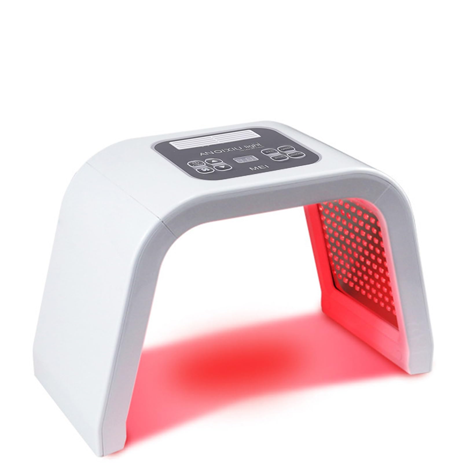 Lichttherapie mit Augenschutz, PDT Gesichtsmaske 7 Farben LED Photon Therapie, Rotlichtlampe für Hautzirkulation Anti-Aging Falten Schlaffe Kurzzeit-Therapie