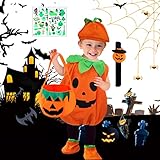 disfraz halloween bebe calabaza Aplicaciones Amplias: Este disfraces halloween calabaza es especialmente adecuado para Halloween, truco o trato, fiestas de cumpleaños, carnavales de cosplay, fiestas escolares y más. Este disfraces de calabaza niño es perfecto para bebés y niños. ¡Halloween ya casi está aquí, diviértete con este adorable disfraz de calabaza para niños!