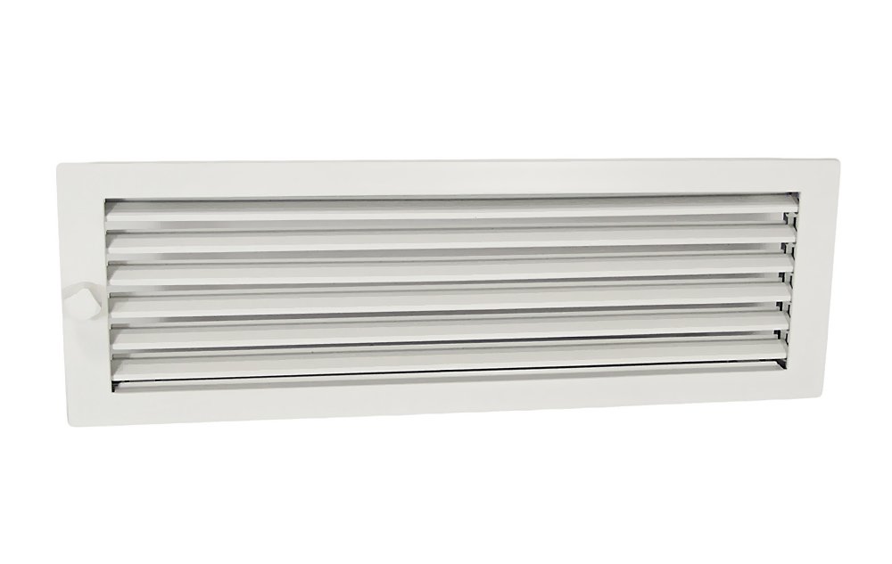 Warmluftgitter WG 4515 W Weiss 450 x 150 mm mit Einbaurahmen