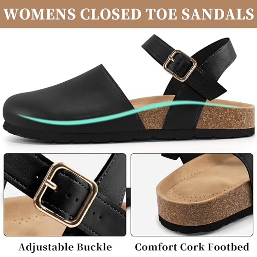 Alicegana Closed Toe Sandals for Women – Arch Support Dressy Flat Sandals Comfortable Summer Shoes 20253