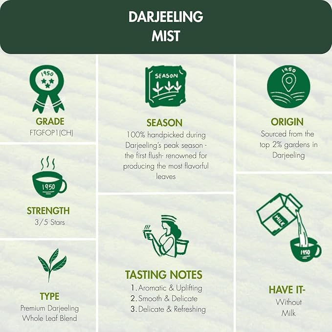 Image of 1950 Origins Combo Pack | Darjeeling Green Premium Green Tea | Darjeeling Mist Premium Black Tea| Regal Harmony CTC & Orthodox Long Leaves Blend | Tin Caddy 80g X 3