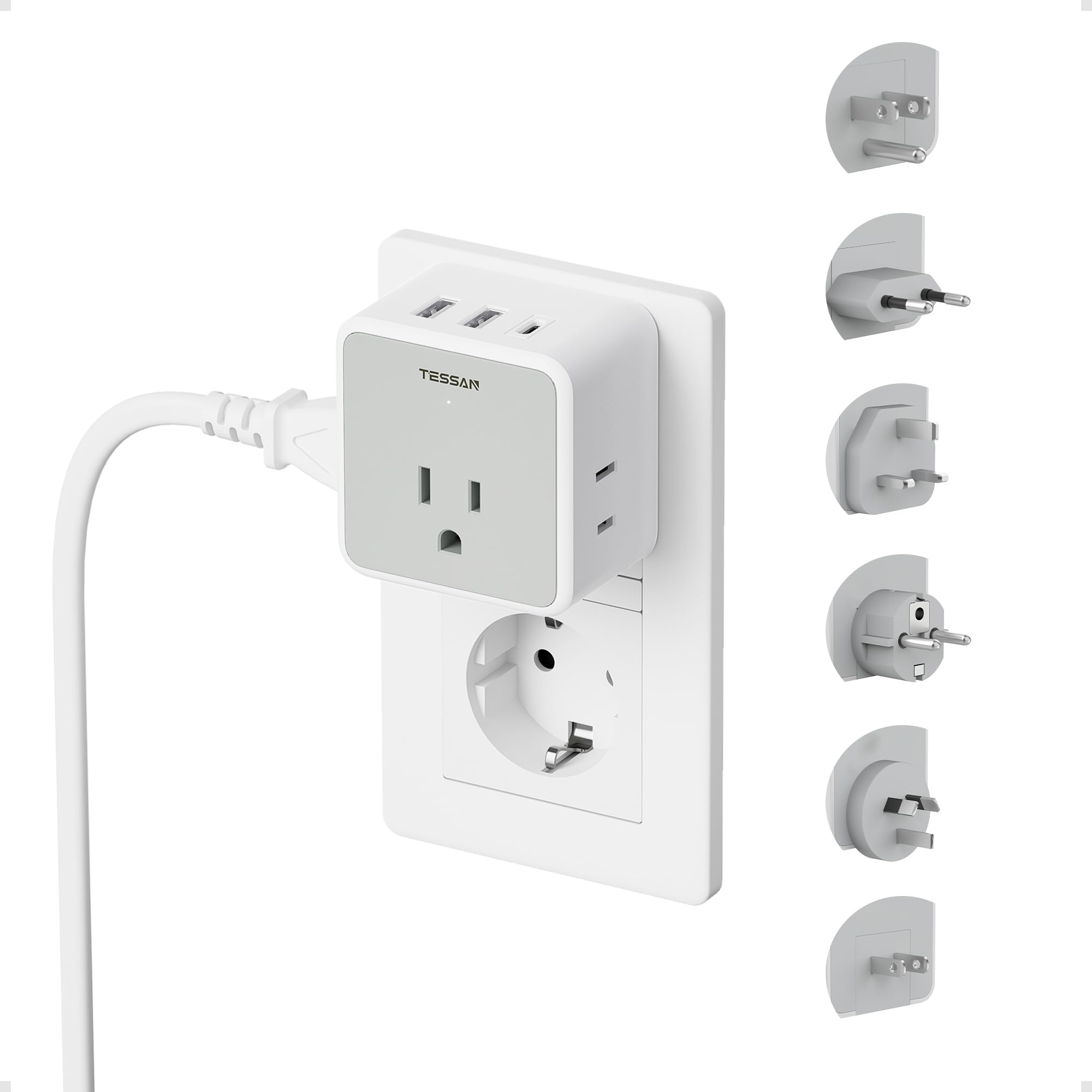 TESSAN 6-in-1 European UK Travel Plug Adapter Kit