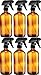 Sally's Organics Empty Amber Glass Spray Bottle - Large 16 oz Refillable Container for Essential Oils, Cleaning Products, or Aromatherapy - Black Trigger Sprayer w/Mist and Stream Settings - 6 Pack