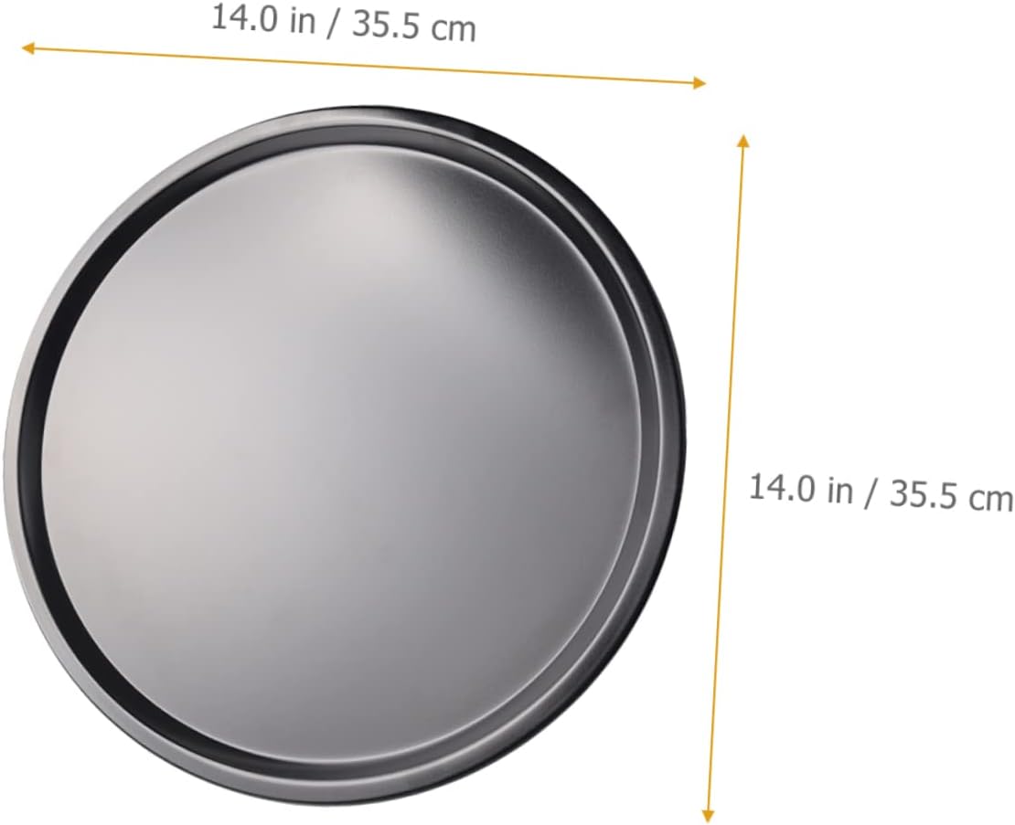 2pcs Non-stick Carbon Steel Pizza Pan Set Round Bakeware for Oven Baking Shallow Pizza Baking Tray