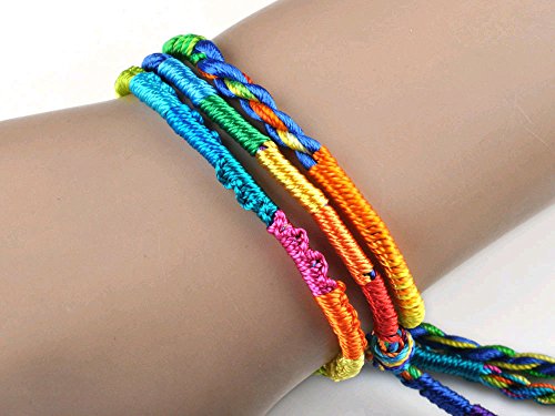 Yoogeer 50pcs Wholesae BULK Jewelry lots Colorful Braid Friendship Cords Strand Bracelet - Image 6