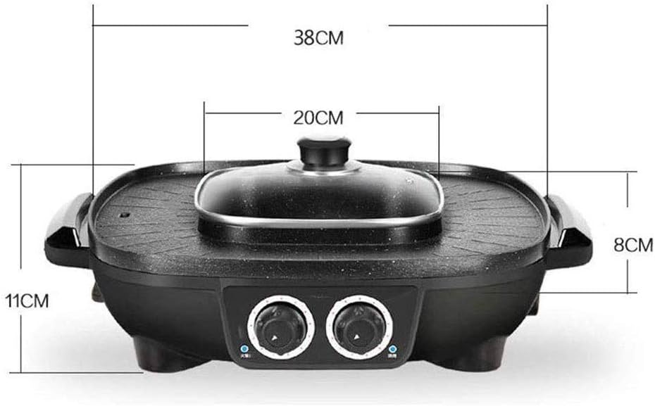 Electric Grill, Multi-function Smokeless Outdoor with Glass Cover Is