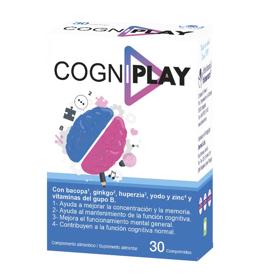Cogniplay 30 comprimidos | Herbetom Bioserum | Contiene extractos de plantas, entre las que destaca...