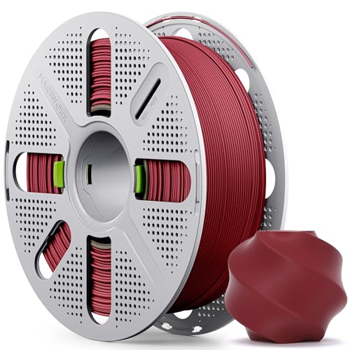 MarsWork Matte Burgundy PLA Filament with Quick-Swap Reusable Spool 1kg (2.2lbs) 1.75mm 3D Printing Filament Compatible with Bambu Lab 3D Printers