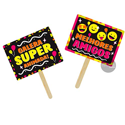 Placas Divertidas Neon Infantil - Kit 10 Unidades