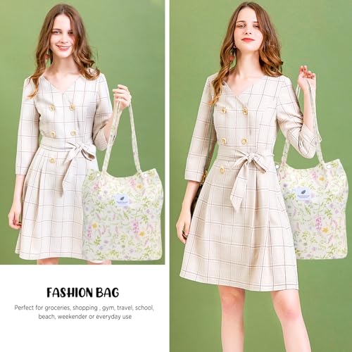 Image of Ayieyill Corduroy Tote Bag for Women Canvas Shoulder Cord Purse with Inner Pocket
