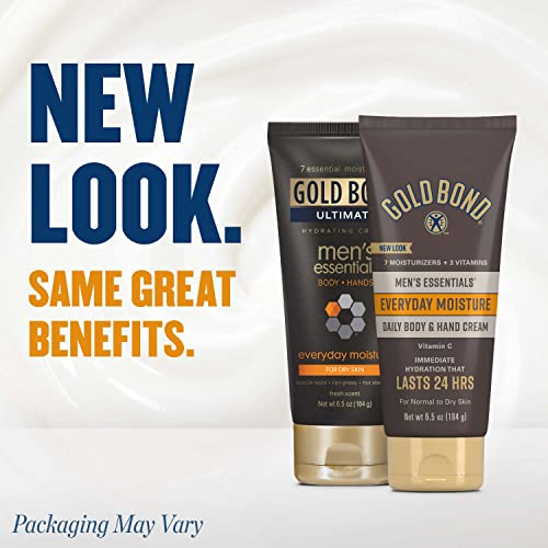 Gold Bond Men's Essentials Everyday Moisture Daily Body & Hand Cream, 6.5 Oz., With Vitamin C #TOP1