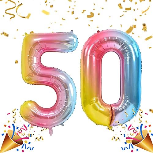 Dbmoon Blue Number 60 Balloons, 40'' Big Helium Foil Number Balloons Self Inflating, 2 Pcs Digital Balloons for Girls Boys Women Men 6th 60th Birthday Party Decorations(Blue 60)