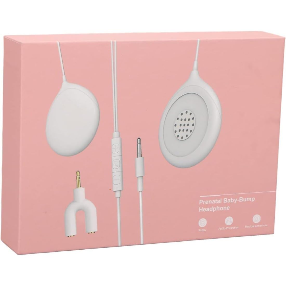 Baby-Bump Headphones Plays & Shares Music, Sound Voices Womb Premium Baby Bump Speaker System Pregnancy Belly Pregnant Music Player with Safe Adhesives Prenatal Shower Gifts for Mom