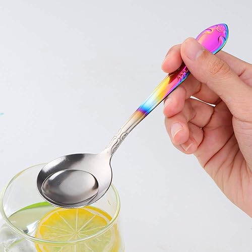 Miniatura 68 de Juego de 12 cucharas de café, mini cucharas de café, cucharas de espresso de acero inoxidable, cucharas pequeñas para postre, té, aperitivo, 4.6