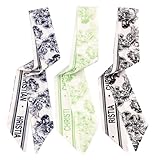 QTMY 3 Pack Purse Scarf for Bags Silk Head Scarf for Hair Handbag Women Scarfs Band Hair Neck Scarves Fashion Gifts,97 (1)