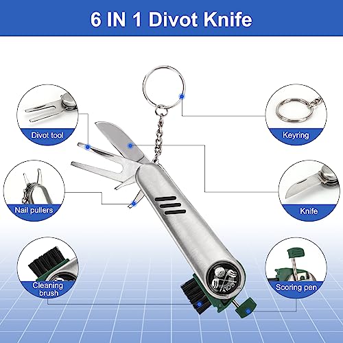LIFXIZE Golf Gifts for Men and Women, Golf Accessories Kit with Golf Balls, Rangefinder, Golf Tees, Brush, Multifunctional Divot Knife, Scorer, Golf Ball Clamp, Golf Iron Head Covers