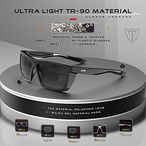 Attcl Sports Polarized Sunglasses For Men Women Cycling Driving Fishing 100% Uv Protection Sunglass 1124 C1-Back-All #TOP2