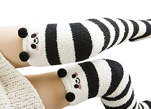 Image of Urban CoCo Women's Cartoon Fuzzy Socks Winter Warm Over Knee High Socks