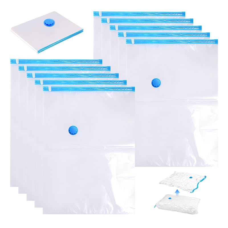 HMCEY 10 Stück Vakuumbeutel für Kleidung 30 x 40 CM Vakuum Tasche für Bettdecken Vacuum Bags for Clothing Travel Vakuumierbeutel Staubsauger Wiederverwendbare Aufbewahrungsbeutel für Bettwäsche