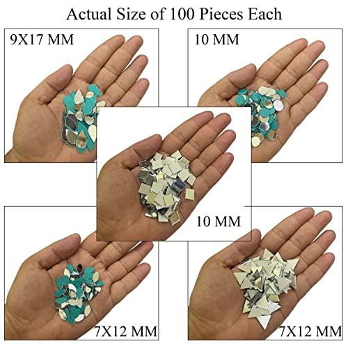 Image of Embroiderymaterial Combo Of Kundan Stone Beads, Craft Mirrors, Tweezers & Fabric Glue For Lippan Art, Jewellery Making, Craft, Embroidery, Embellishment, Toran Making, Aari Work, Bangles Making, Multi