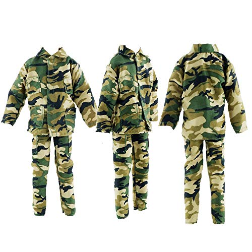 E-Ting 10-Item Fantastic Pack = 5 Sets Fashion Casual Wear Clothes Outfit With 5 Pair Shoes For 12 Inch Boy Doll Random Style (Casual Wear Clothes + Military Uniform) #TOP1