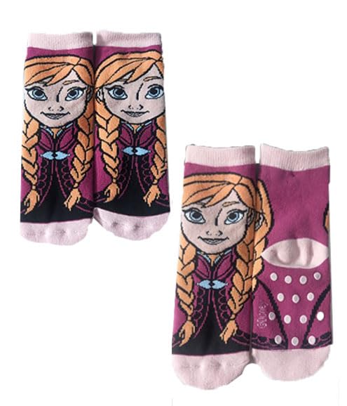 Calzini Antiscivolo Frozen Per Bambini - 2 Paia, Taglia 23-26, Originali, Cotone, Lavabili - Foto 2