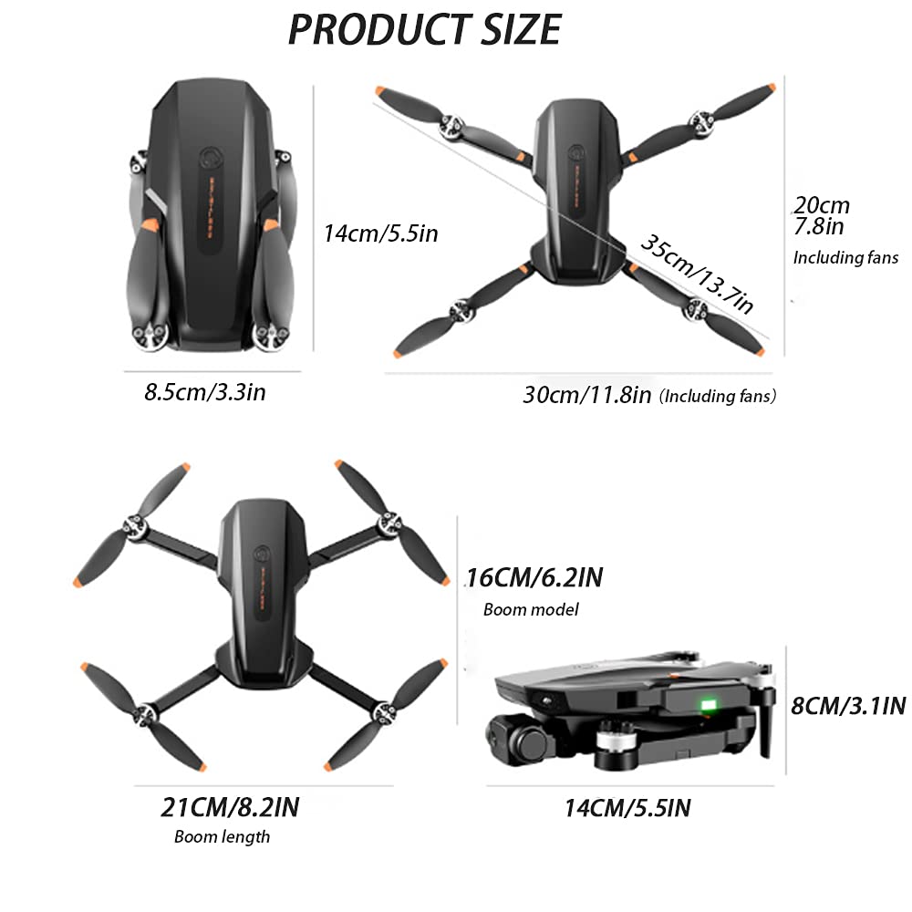 6K EIS Drone per adulti,telecomando Drone pieghevole facile GPS Quadcopter con HD FPV Live Video Gesture Selfie Altitudine Hold, trasmissione WiFi 5G Dual GPS ritorno casa (arancione)