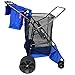 Beach Umbrella Wagon Cart Deluxe – Heavy Duty Folding Ocean Utility Cart – Large Sand Wheels – Holds 4 Beach Chairs – Storage Pouch -Holder –Removable Bag - Solid Blue