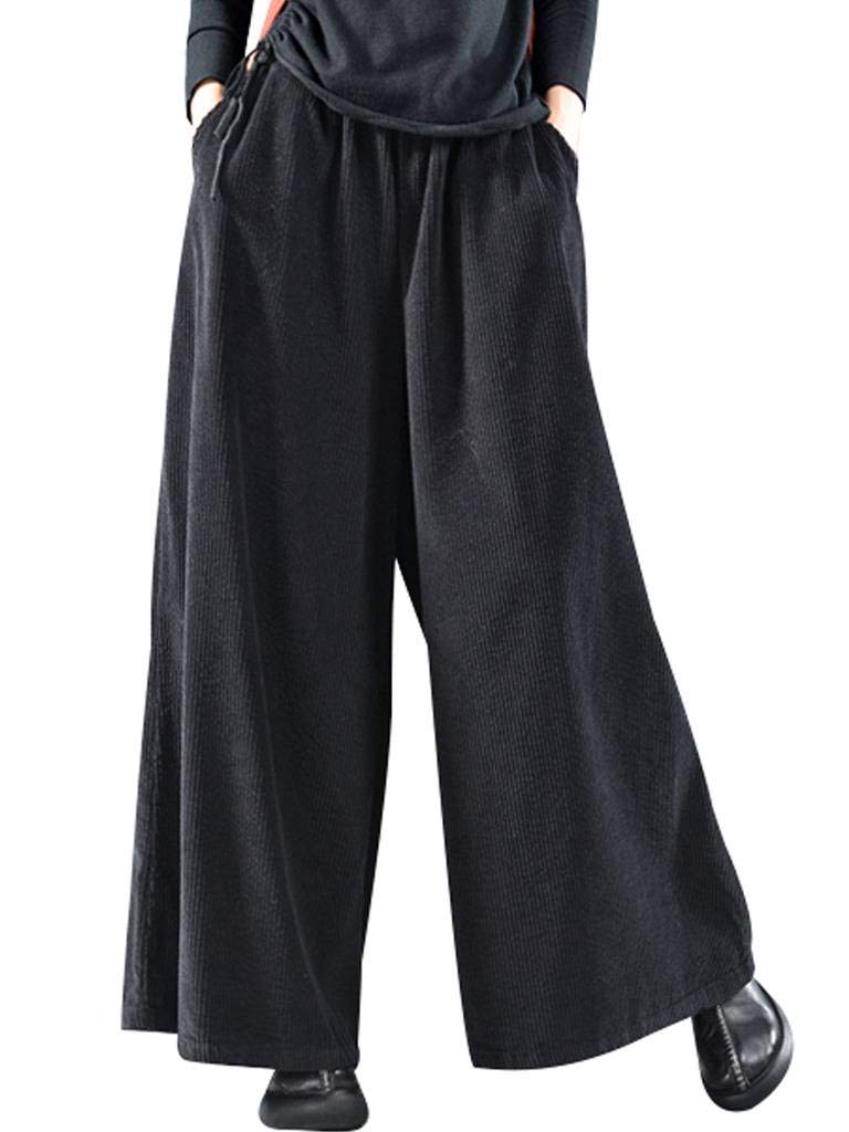 Bigassets Donna Vita Elastica Cotone Pantaloni di Velluto a Coste Pantaloni Larghi