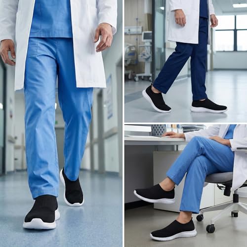 Image of TIOSEBON Men's Slip On Walking Shoes Arch Support Knit Mesh Lightweight Casual Comfortable Gym Workout Running Tennis Travel Standing Sneakers