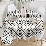 Arroganttiom Round Tablecloth 60 inch, Moroccan Circle Table Cloth, Stain Resistance, Water Repellen