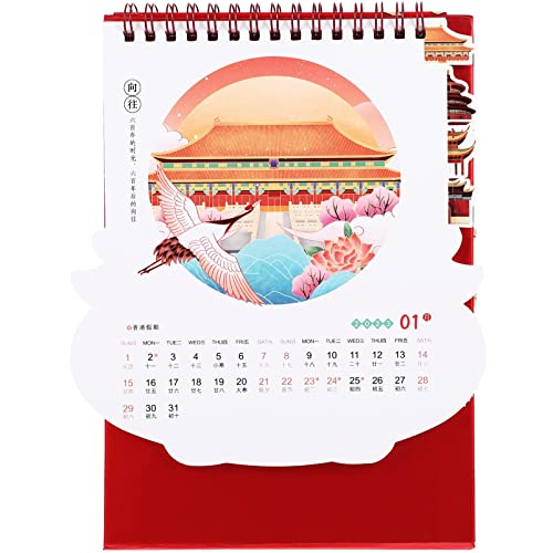 NOLITOY Calendrier De Table Chinois 2023 Calendrier De Bureau Du Nouvel An Calendrier Debout De L'année Du Lapin Calendrier Mensuel Pour Fournitures De Décorations Du Festival Du Cover