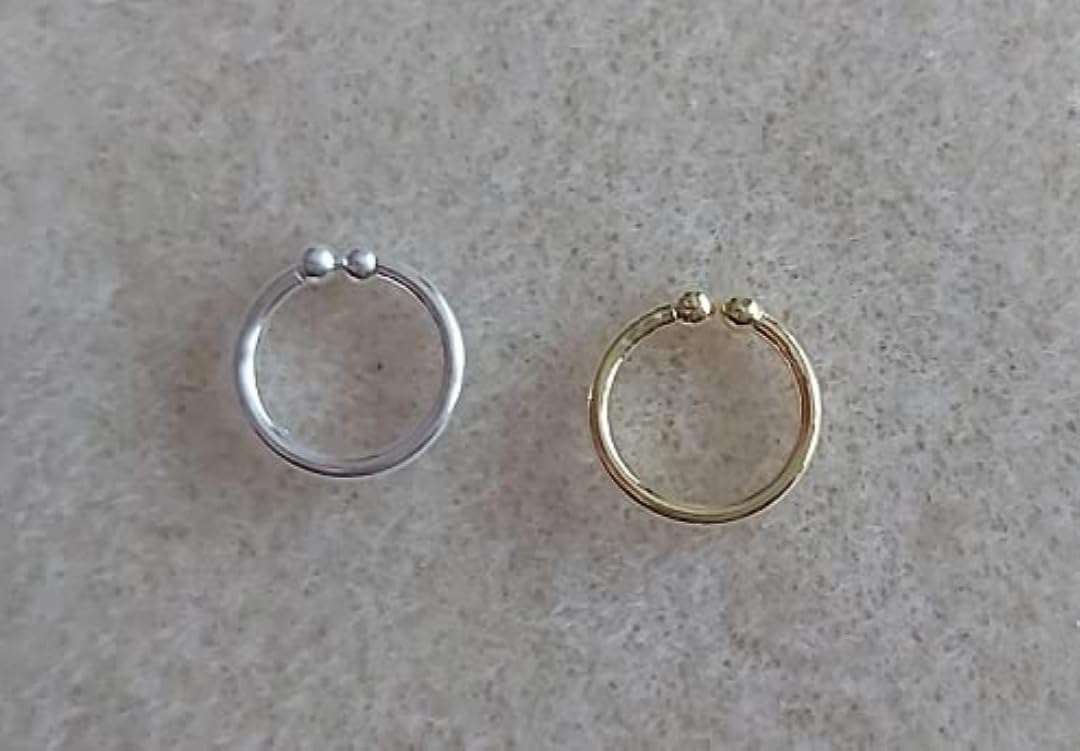 House Of Common Beads Gold-Plated, Sterling Silver Plated Metal, Alloy, Brass, Tungsten Nose Ring Gold::Silver-image-32