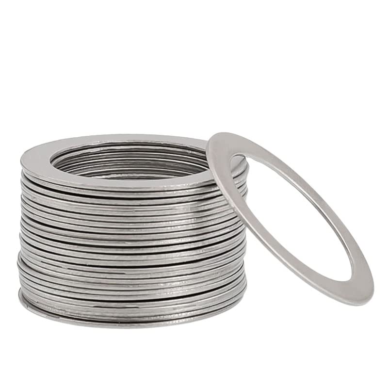 Kotflügelscheiben, 100 Stück/Set, 304 Edelstahl, super-ultradünne flache Unterlegscheibe, ultradünne Unterlegscheibe, einfache Dichtung, M14- M18, Dicke 0,1/0,2/0,3/0,5 mm(17 * 24 * 1 100pcs)