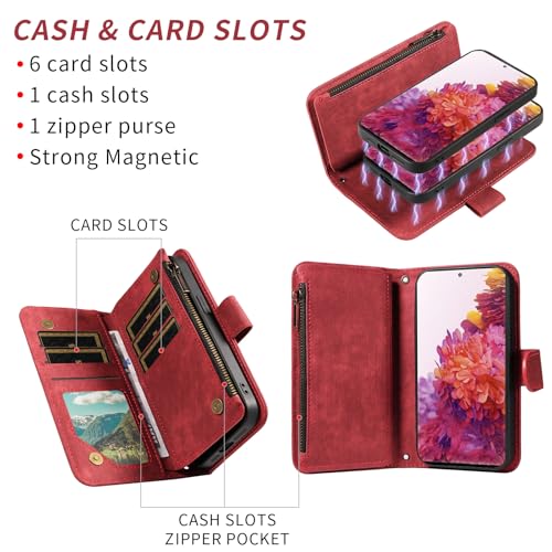 Coque cordon Samsung S20 FE pour des déplacements libres en rouge
