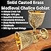 ALADEAN Vintage Chalice Medieval Goblet | 1x Solid Brass 6