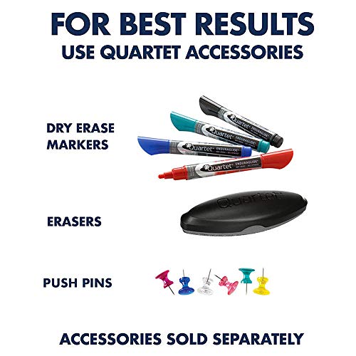 Quartet Combination Whiteboard & Corkboard, 2' X 3' Combo White Board & Cork Board, Black Frame (95223B) #TOP7