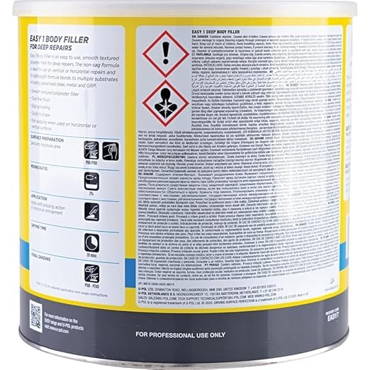 Easy One wypełniacz karoserii 3 l – wypełniacz poliestrowy Easy Sand do stali, GRP i aluminium – wysoka przyczepność, łatwe szlifowanie, profesjonalne zastosowanie