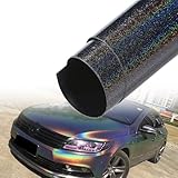 AuMoHall Metallic Dark Gray to Rainbow Gloss Chameleon Car Vinyl Wrap Sparking Diamond Color Change DIY Vehicle Vinyl Film, 59.84'' x 11.81''