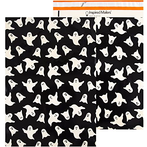 Inspired Mailers - Poly Mailers 14.5 x 19-50 Pack - Halloween Ghosts - Package Envelopes - Mailers Poly Bags - Cute Packaging Bags - Poly Mailers 14.5x19 - Mail Bags