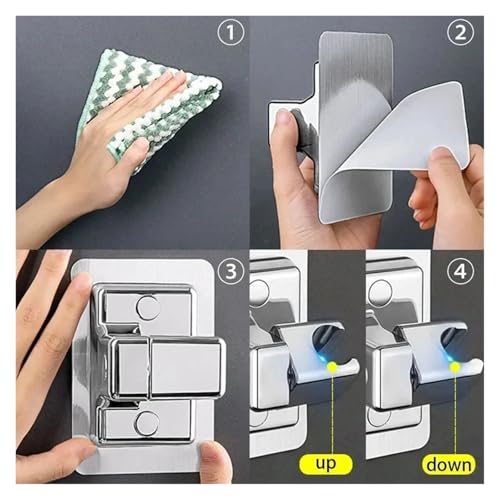 Support de pommeau de douche mural universel silver pour paroi - 4