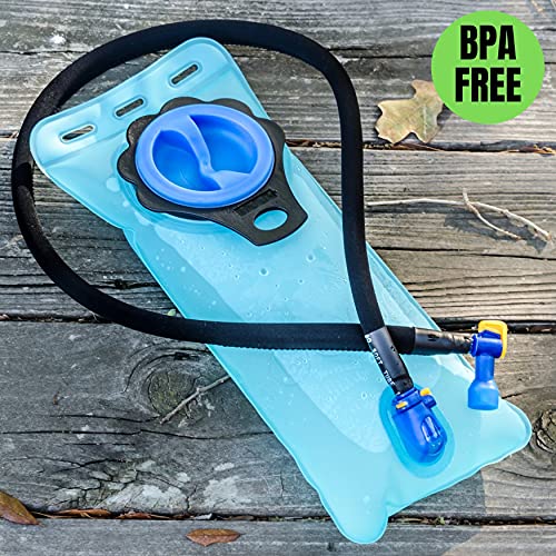 Aquatic Way Hydration Bladder Water Reservoir For Bicycling Hiking Camping Backpack. Bpa Free. Easy Clean Large Opening, Quick Release Insulated Tube With Shutoff Valve (Blue-A 2L 70Oz) #TOP1
